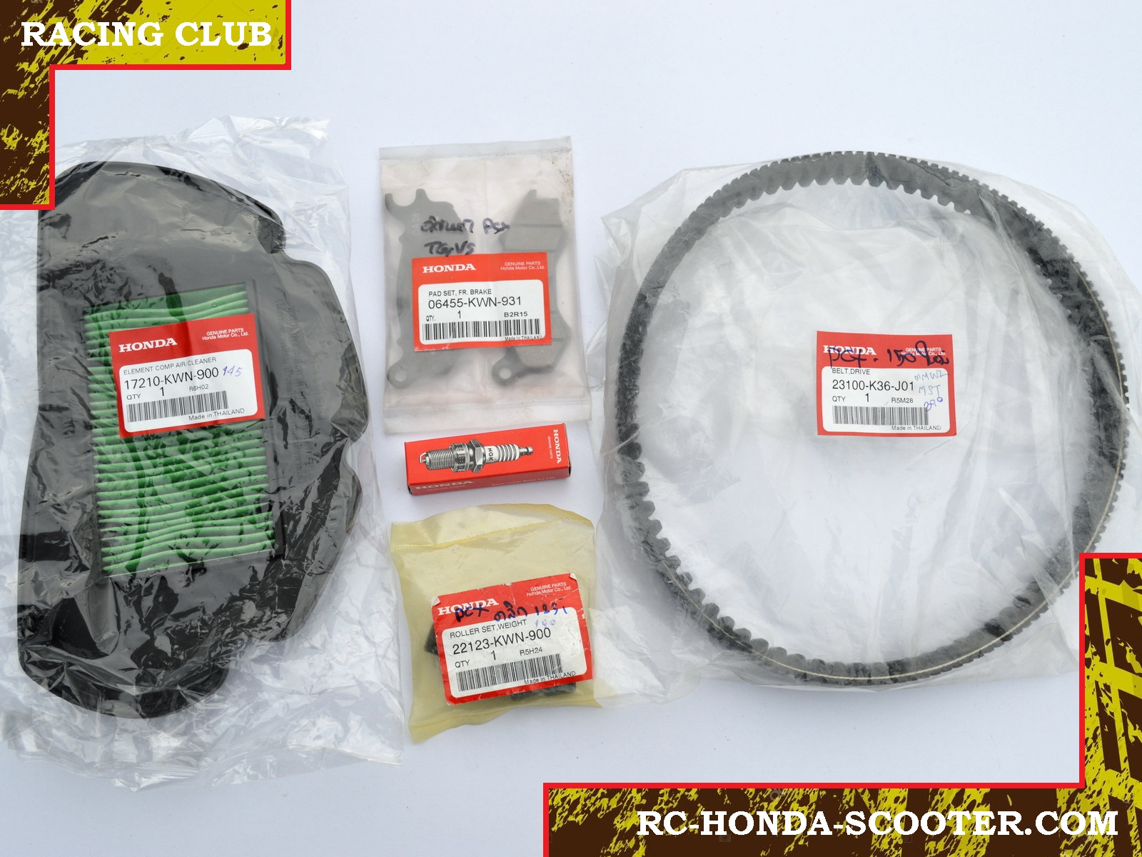Genuine Honda PCX 125 belt drive service kit, air filter, brake